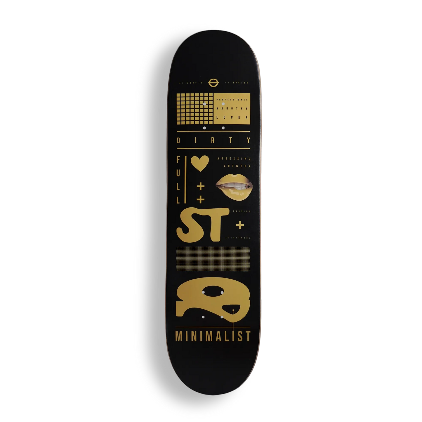 dirty minimalist skateboard deck fullstopbrand